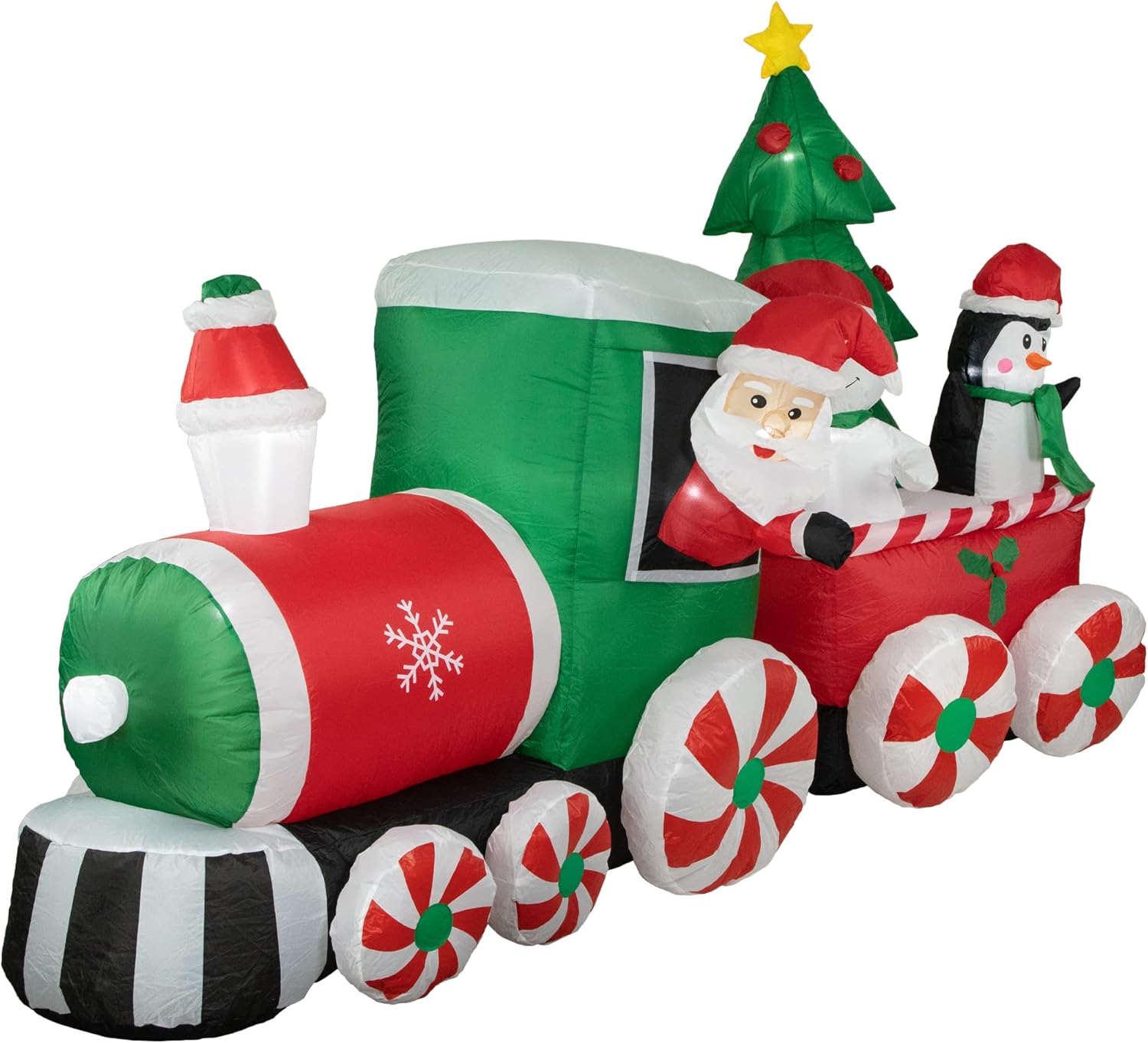 Northlight 8' Inflatable Train with Santa and Friends Outdoor Christmas Decoration