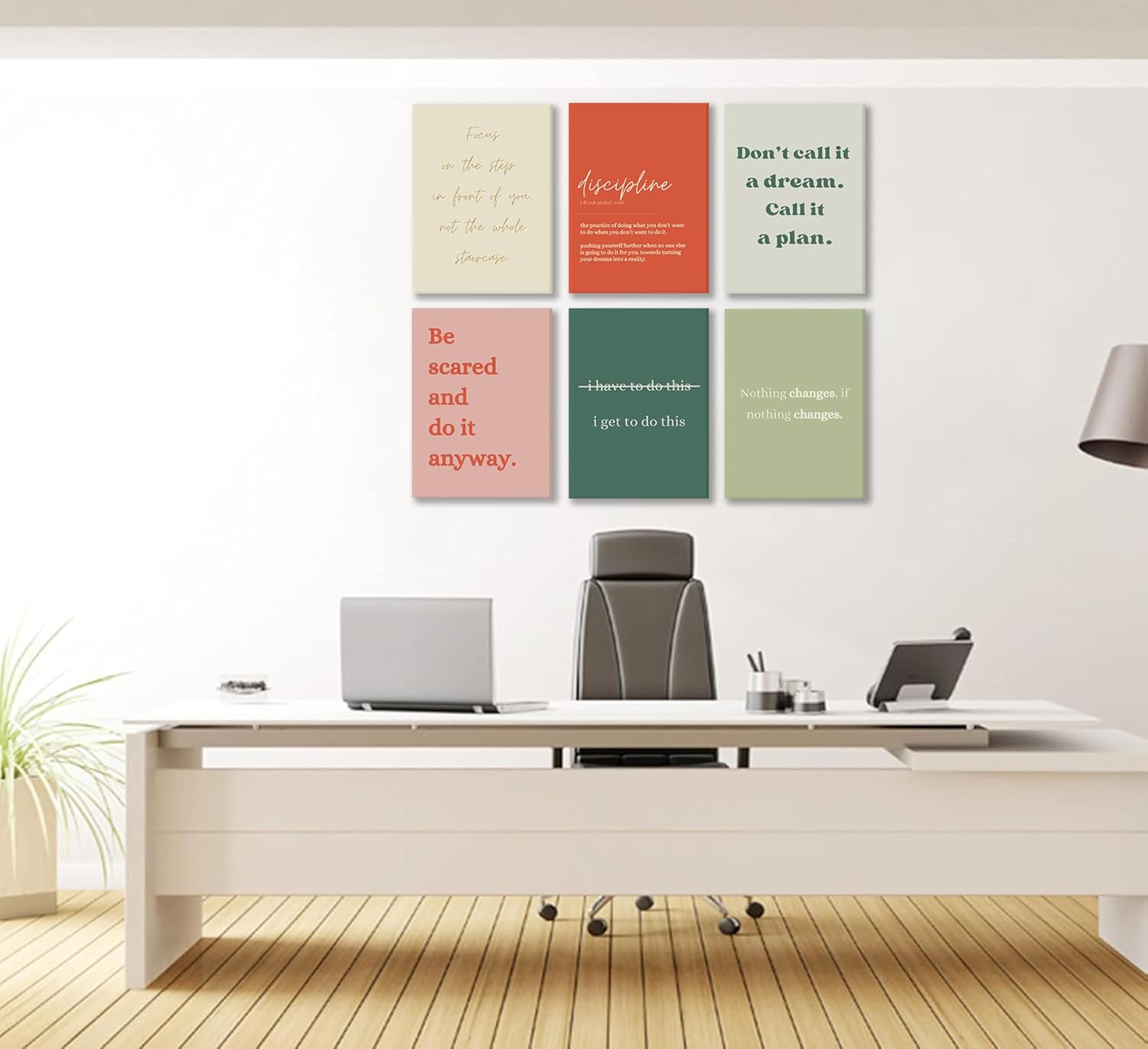 6Pcs Motivational canvas Wall Art Inspiring Teamwork Posters Prints Inspirational Workplace Pictures Office Positive Quotes Canvas Wall Decor for Bedroom Living Room Home Office 8x10In Framed