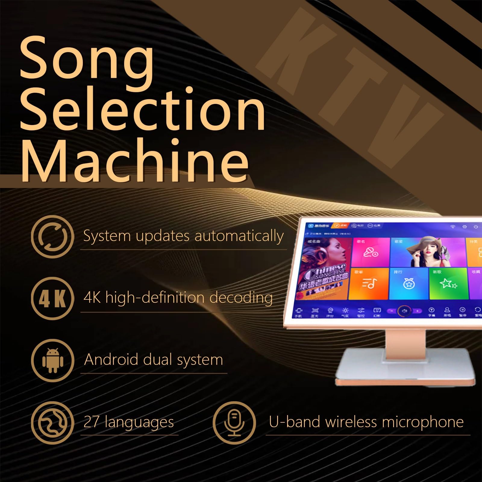 Karaoke Machine 2026 All-in-One Z Odtwarzaczem Ktv, Mikser, Reverb, Touchscreen I Mikrofonami Bezprzewodowymi, Do Domu I Imprez(Desktop19.5in,2TB)
