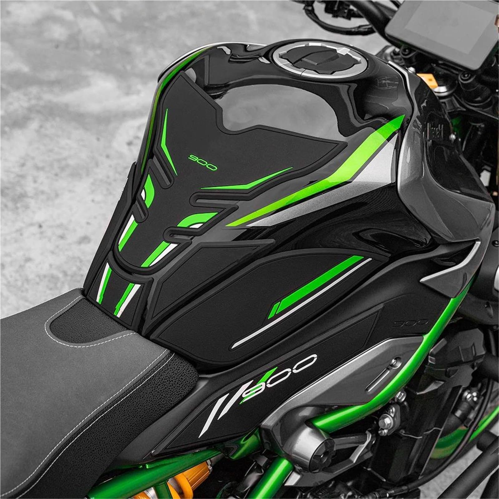 Motorradaufkleber Für Seitliche Tankpads Für Kawasaki Für Z900 (2025), Tankaufkleber-Set, Tankpads, Dekoration, Schutzfolien Schutz Aufkleber(Farbe 1,X-3)
