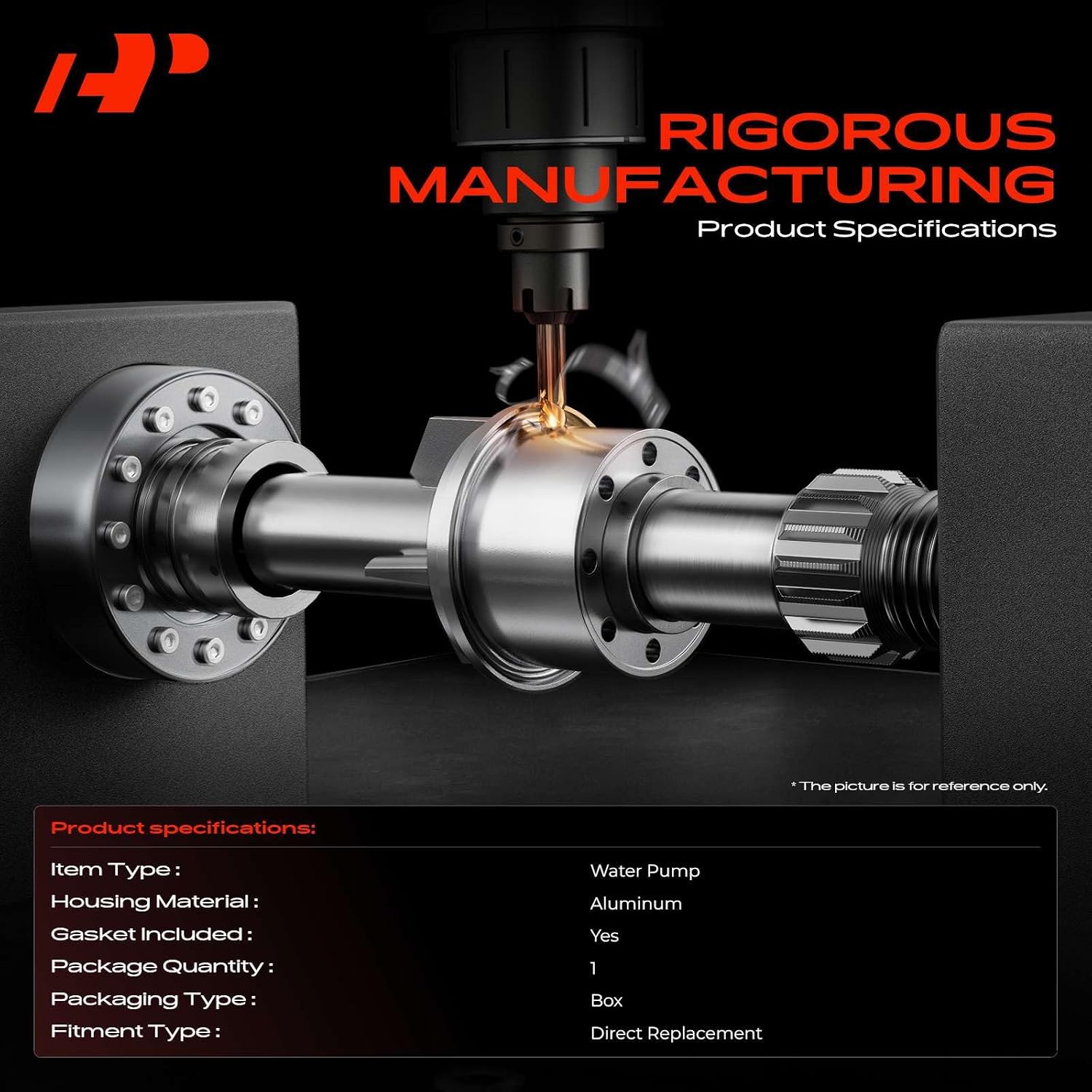 A-Premium Engine Water Pimp W/O-Ring [DOHC, 6Cyl 3.0L 3.2L] Compatible with Audi A4, A4 Quattro 05-09, A6 06-10, A6 Quattro 05-11, Q5 09-10, Q7 09-12, S4 S5 10-12 & Volkswagen Touareg 2009-2012