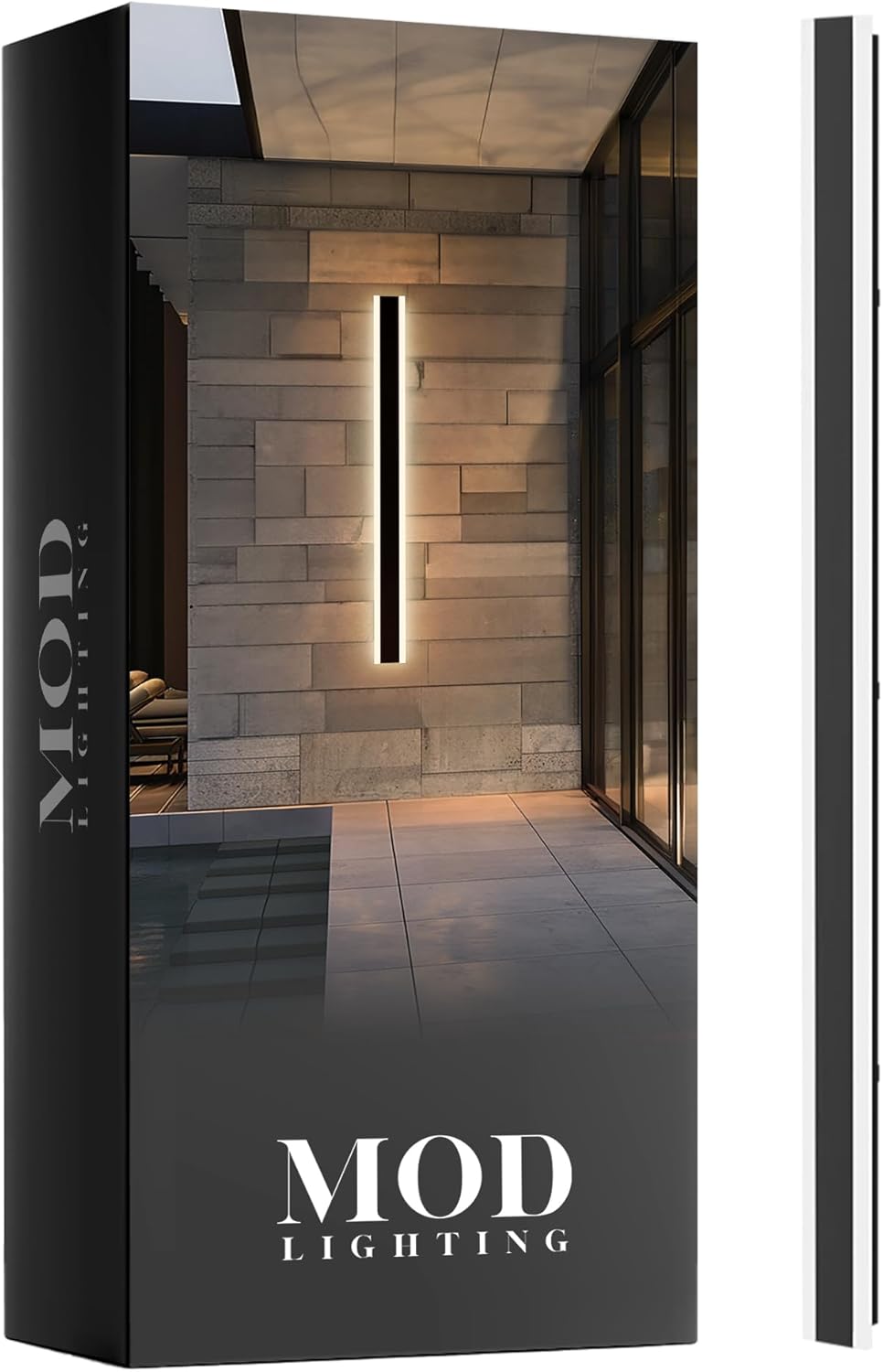 MOD LIGHTING Haylen Wired LED Outdoor Wall Light (1-Pack), 47" Water Resistant Outdoor LED Sconce, Remote Dimming Modern Wall Sconces for Patio, Garage, Black