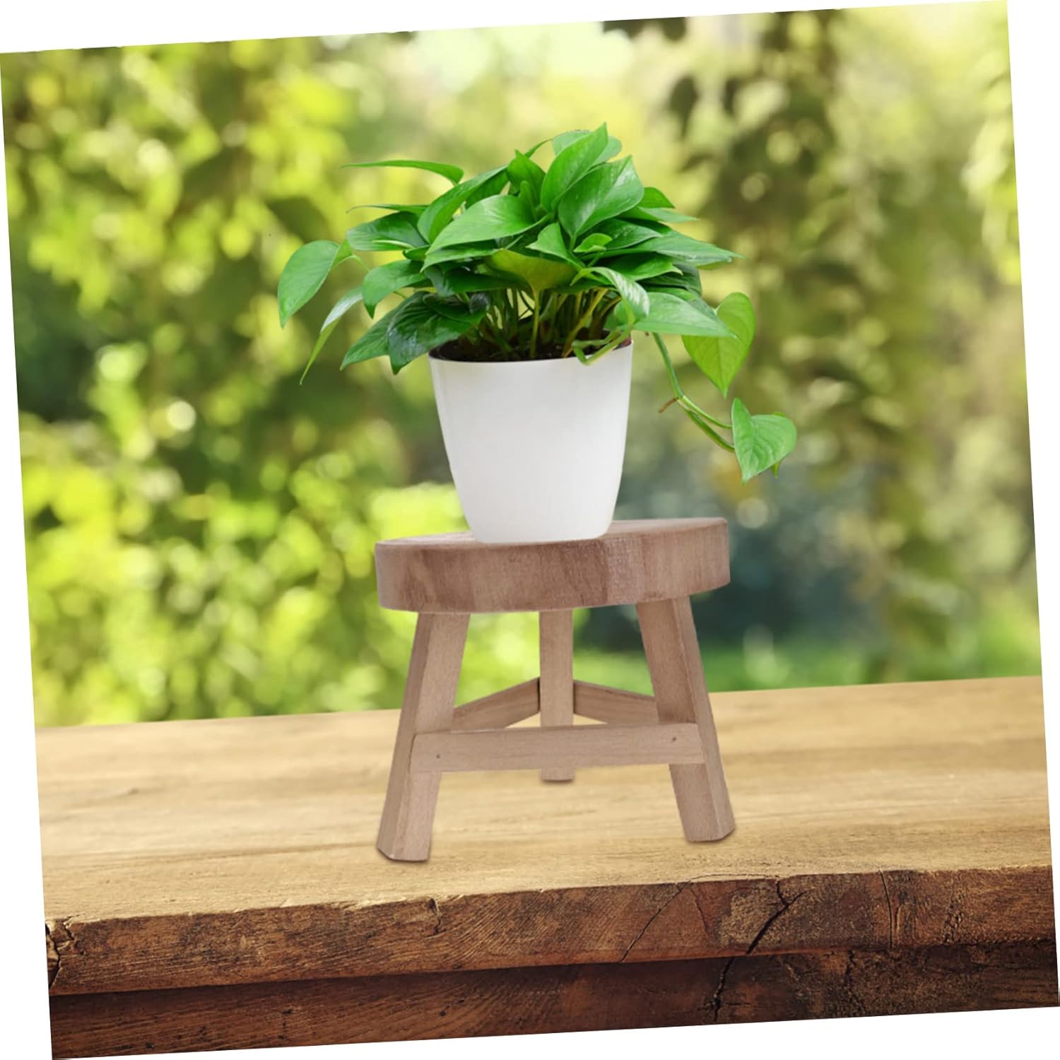 Yardwe Wooden Flowerpot Rack Sturdy Plant Pot Stand Versatile Pot Frame Material Smooth Polished Surface
