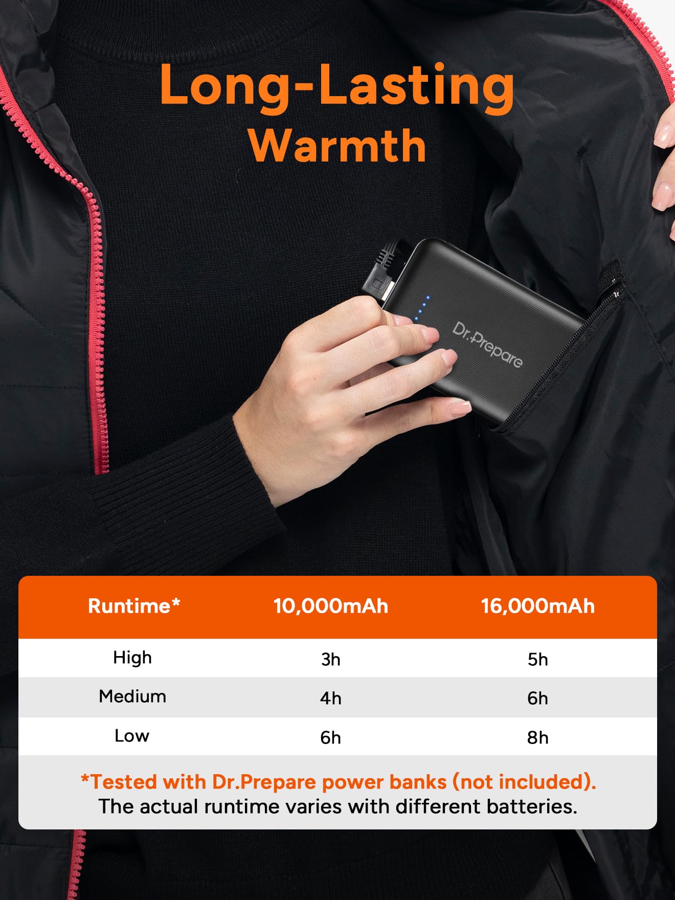 DR.PREPARE Gilet Riscaldato Uomo Donna Dimensioni Regolabili 3 Temperature Giubbotto Riscaldato in Pile Morbido Giacca Riscaldata USB Ricaricato per Attività all'Aperto Viaggio Sport Tempo Libero