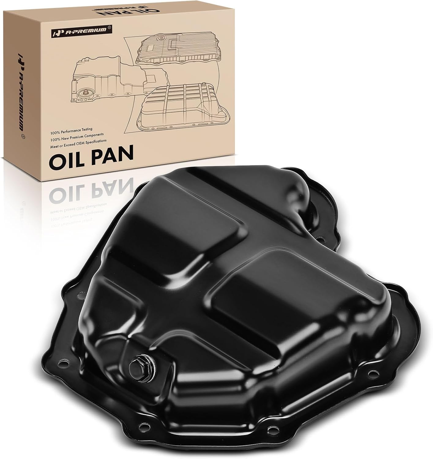 A-Premium Lower Engine Oil Pan Sump with Drain Plug Compatible with Nissan Juke 2011-2017, Sentra 2017-2019, 1.6L Petrol