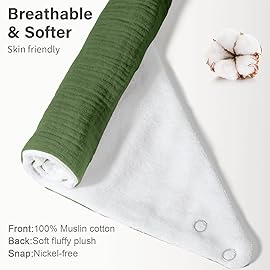 NISXABEBE Muslin Baby Bibs, 6 Pack, Baby Bandana Drool Bibs 100% Cotton for Baby Boy Girl,Solid Colors Bib for Drooling Teething (Boys)