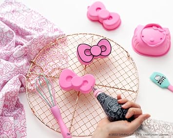 Handstand Kitchen Hello Kitty Cake Baking Set with Kitty Face and Bow Mini Cake Molds and More