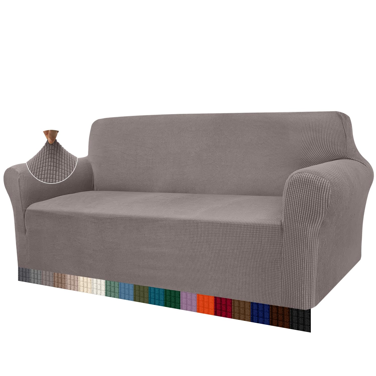 Granbest Copridivano ad alta elasticità, moderno copridivano jacquard, elasticizzato, per soggiorno, protezione per cani, animali domestici (3 posti, tortora)