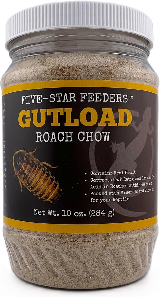 Fórmula para la carga intestinal de cucarachas – Dieta previa a la alimentación rica en nutrientes para cucarachas Dubia e insectos alimentadores – Frasco de plástico de 10 oz