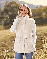 Vista 4 de BTFBM Chaleco casual para mujer, con botones, con cremallera, acolchado, con cordón, sin mangas, con bolsillos