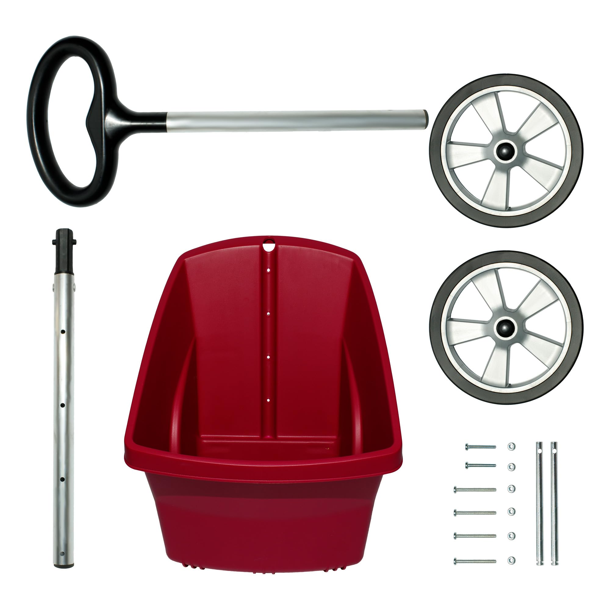 Carriola 2 ruote - Carrello da giardino in plastica - Carrello da giardino per il trasporto di foglie, rifiuti - Capacità di carico fino a 50 kg, capacità 67 L - Viola