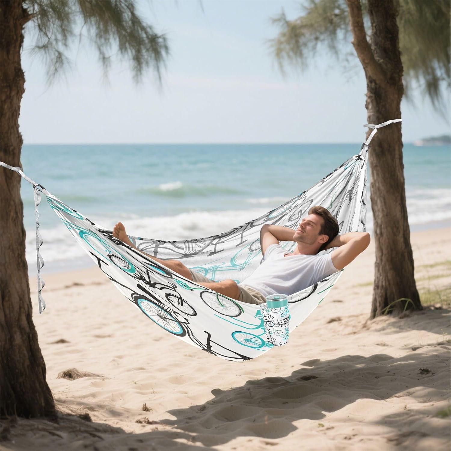 YETTASBIN Bicycles Camping Hammock - 330lbs Lightweight & Portable Single or Double Hammock with Tree Straps & Carry Bag for Indoor Outdoor Hiking Backpacking Travel Backyard Beach