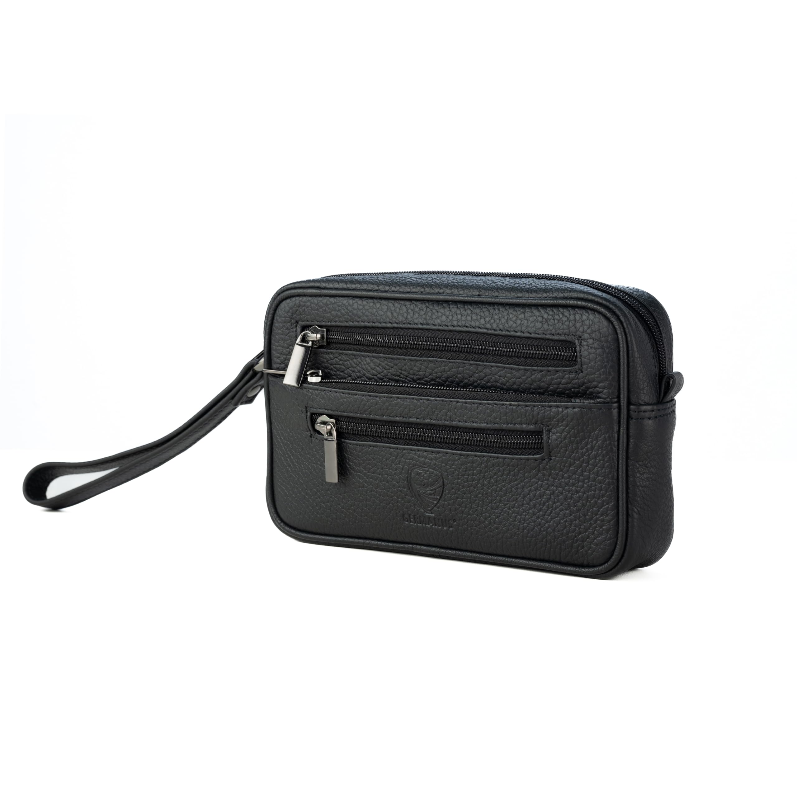 GERMANUS Oliver - Bolso de mano de piel auténtica para hombre y mujer