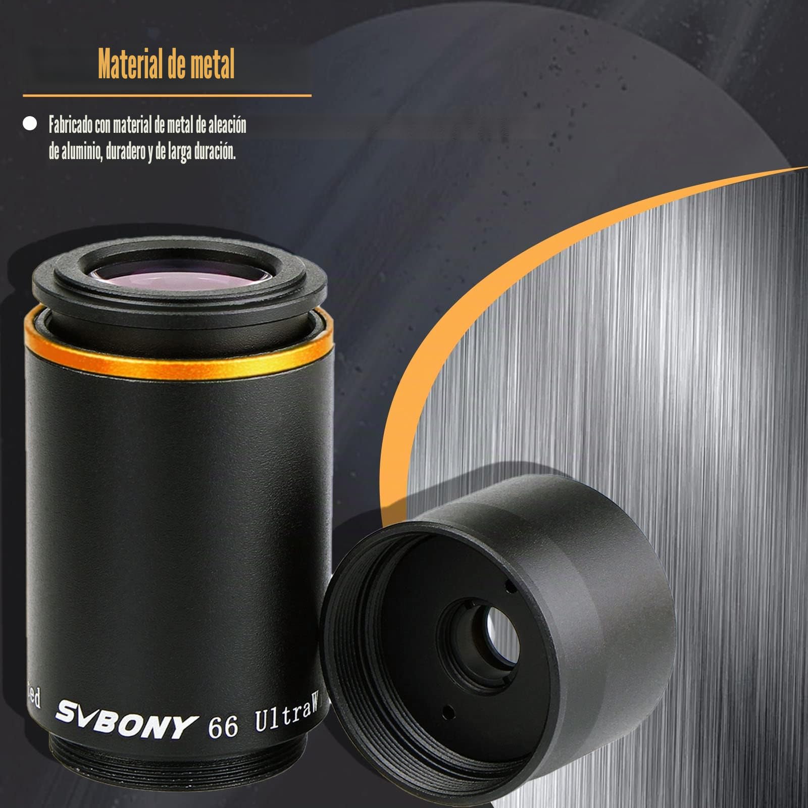 Svbony Ocular Telescopio 6mm 1.25", Ocular Ultra Gran Angular 66°, Metal Totalmente Ocular para Telescopio y Filtros