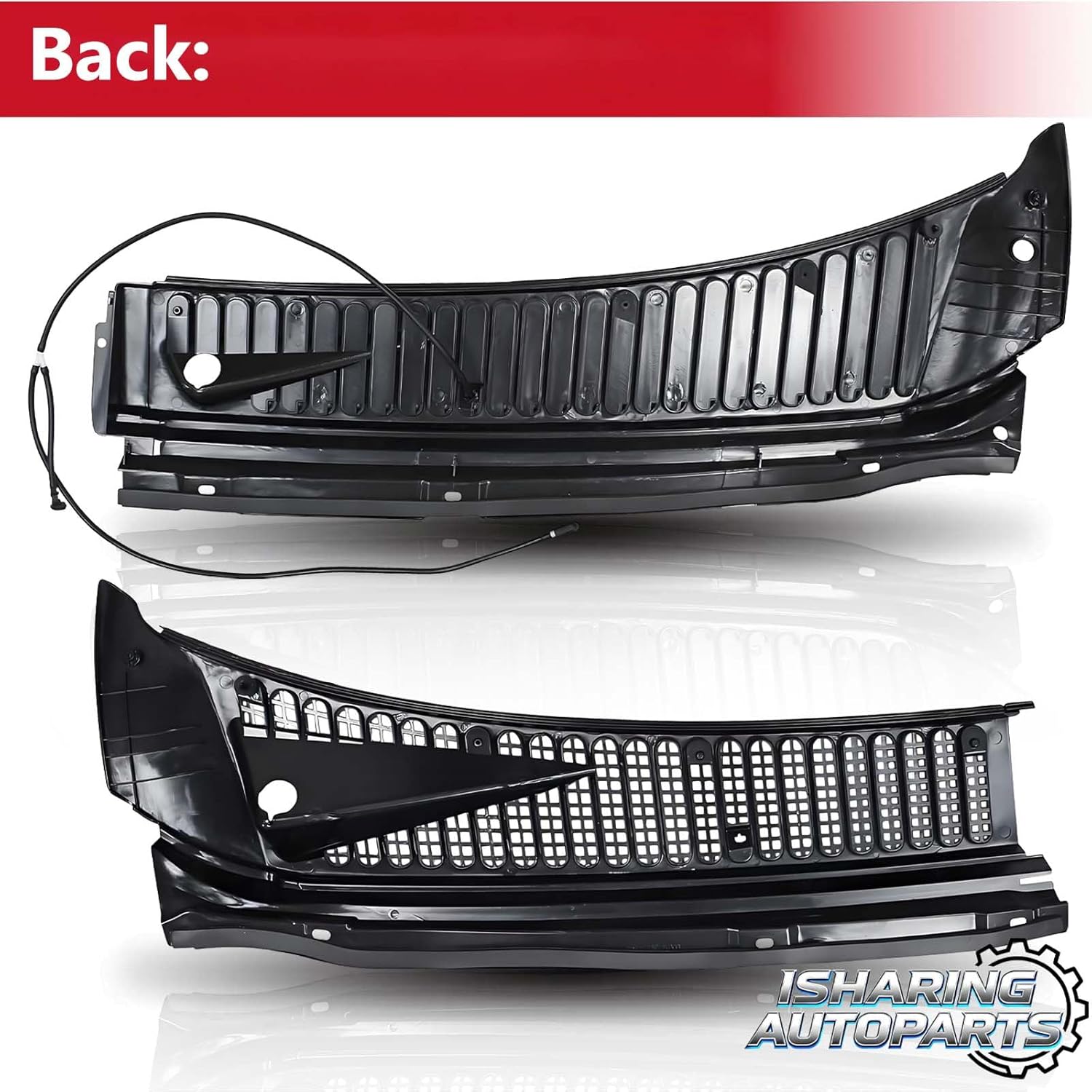 2 pcs Front Grill Windshield Wiper Cowl Panels Compatible with 1999-2007 Ford F250 F350 F450 F550 Super Duty 2000-2005 Excursion Black Left and Right, Replace# 3C3Z-25022A68-AAA 4C3Z-25022A69-AAA
