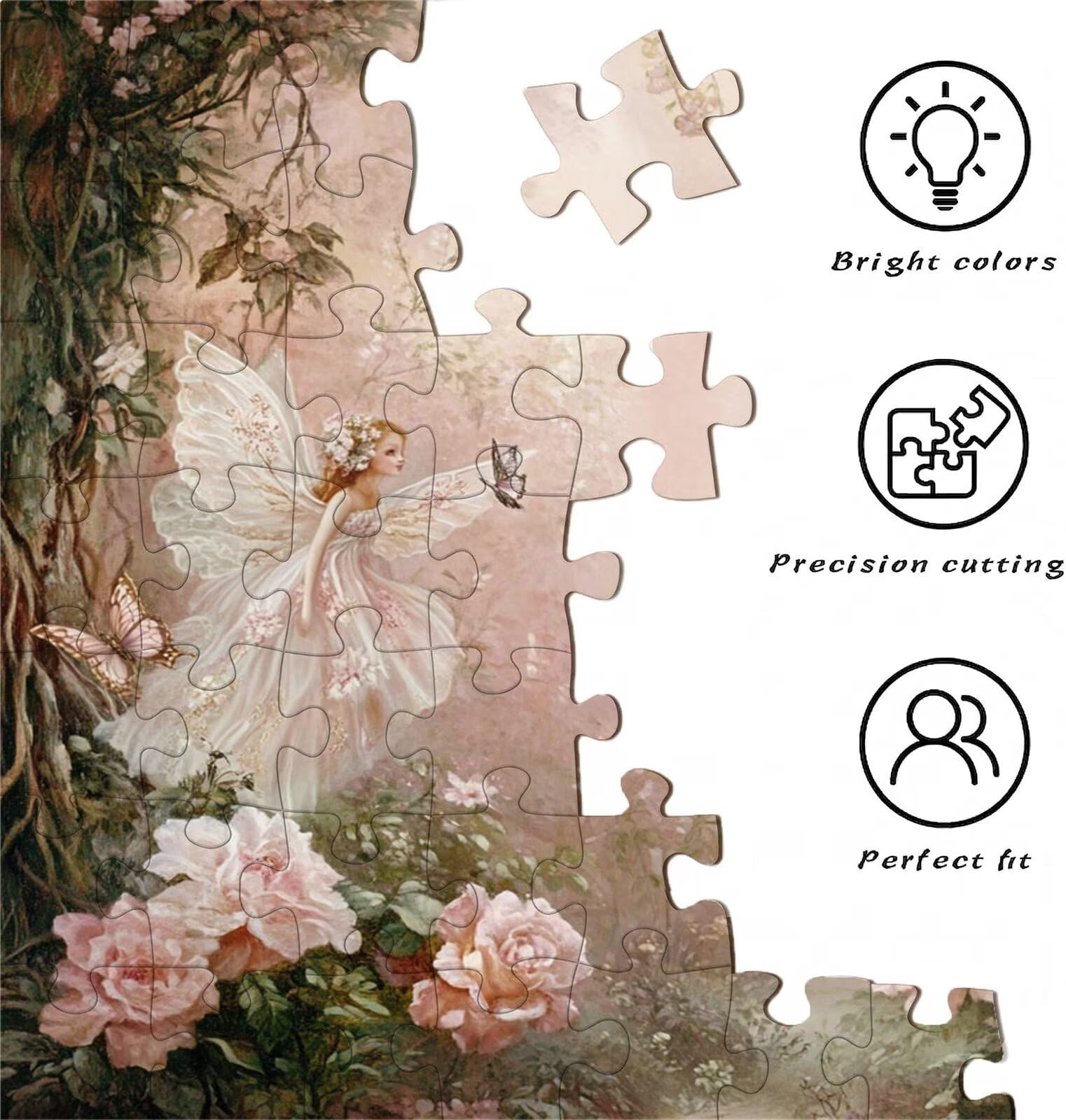 Puzzle 4000 elementów, drewniane puzzle dla dorosłych, różowe anioły, Impossible, klasyczne puzzle 141,5 x 87,5 cm, gra rodzinna, redukcja stresu, gra myśląca, dla miłośników puzzli, w0-185