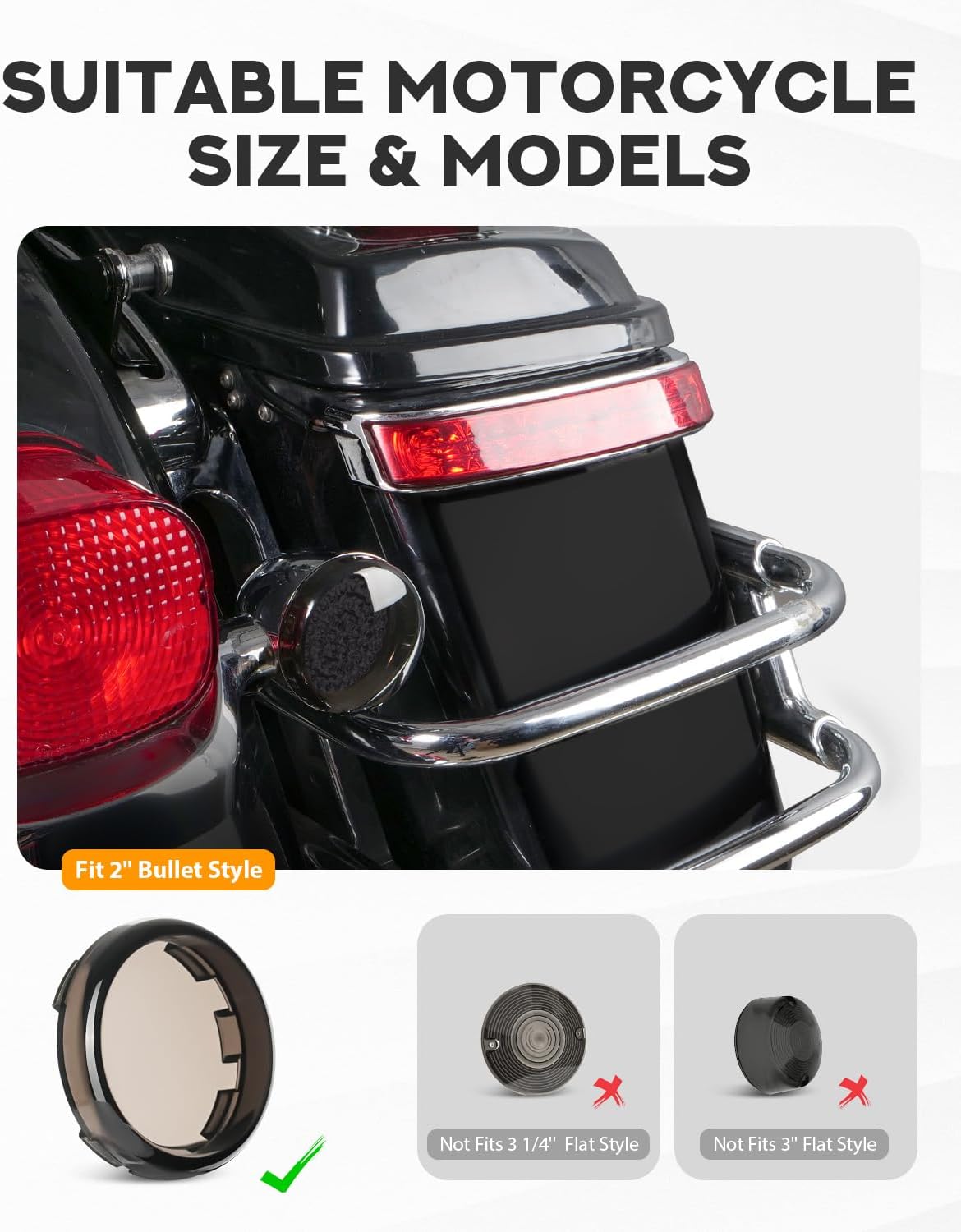 PBYMT 1157 Rear LED Turn Signal Lights Running Blinker Bulbs Compatible for Harley Davidson Dyna Softail Sportster Touring Street Glide Road Glide Road King Iron 883 1986-2024