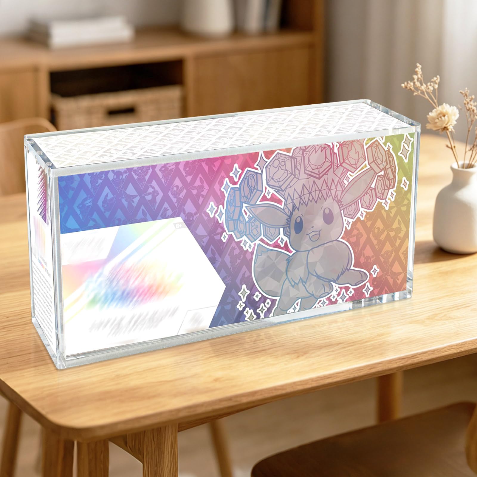 Prismatic Evolutions SPC - Espositore in acrilico compatibile con Prismatic Evolutions Super-Premium, spessore 8+5 mm, custodia protettiva in acrilico trasparente con coperchio magnetico, scatola per