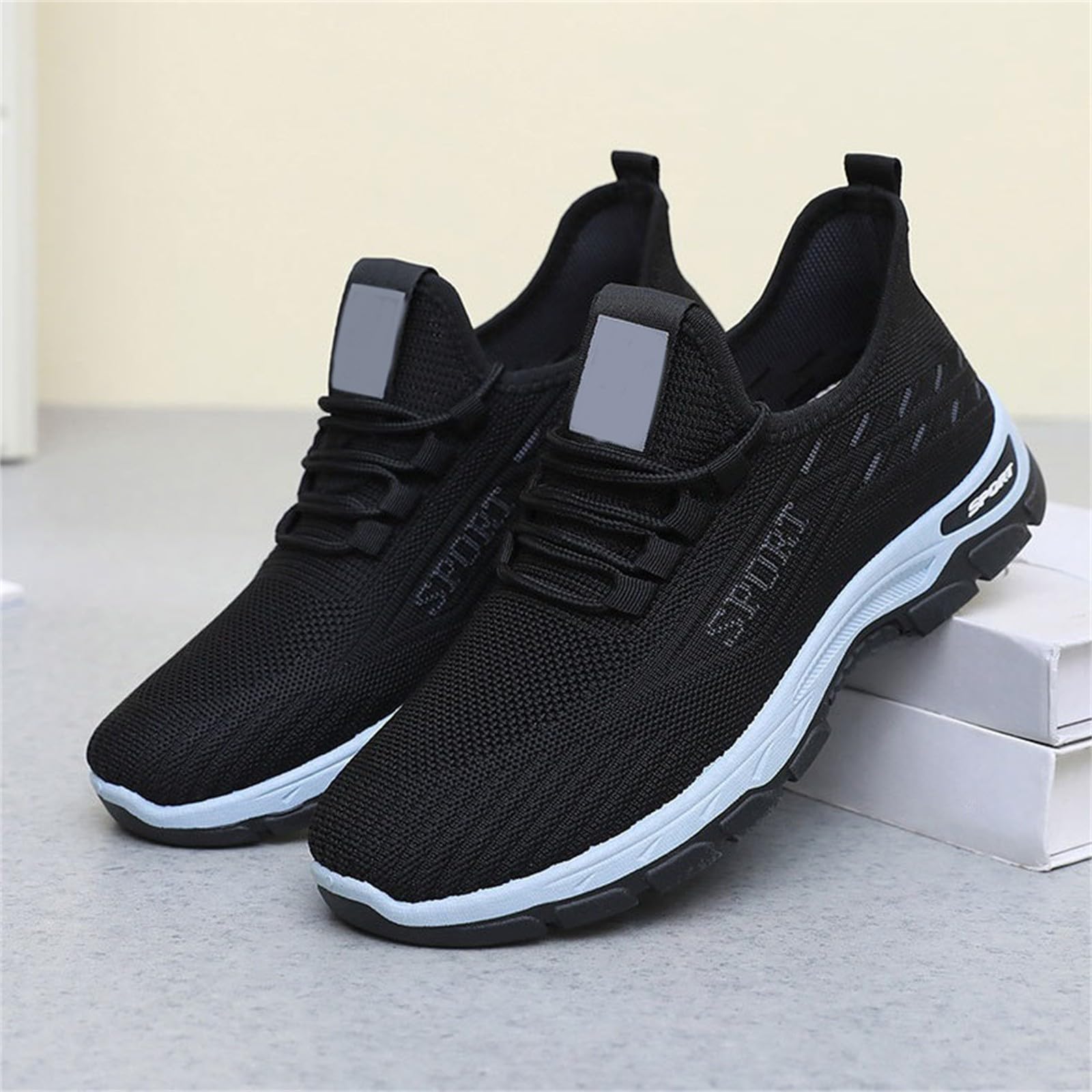 Zapatillas ortopédicas de malla transpirables para hombre, zapatos de aumento de altura ajustable para correr