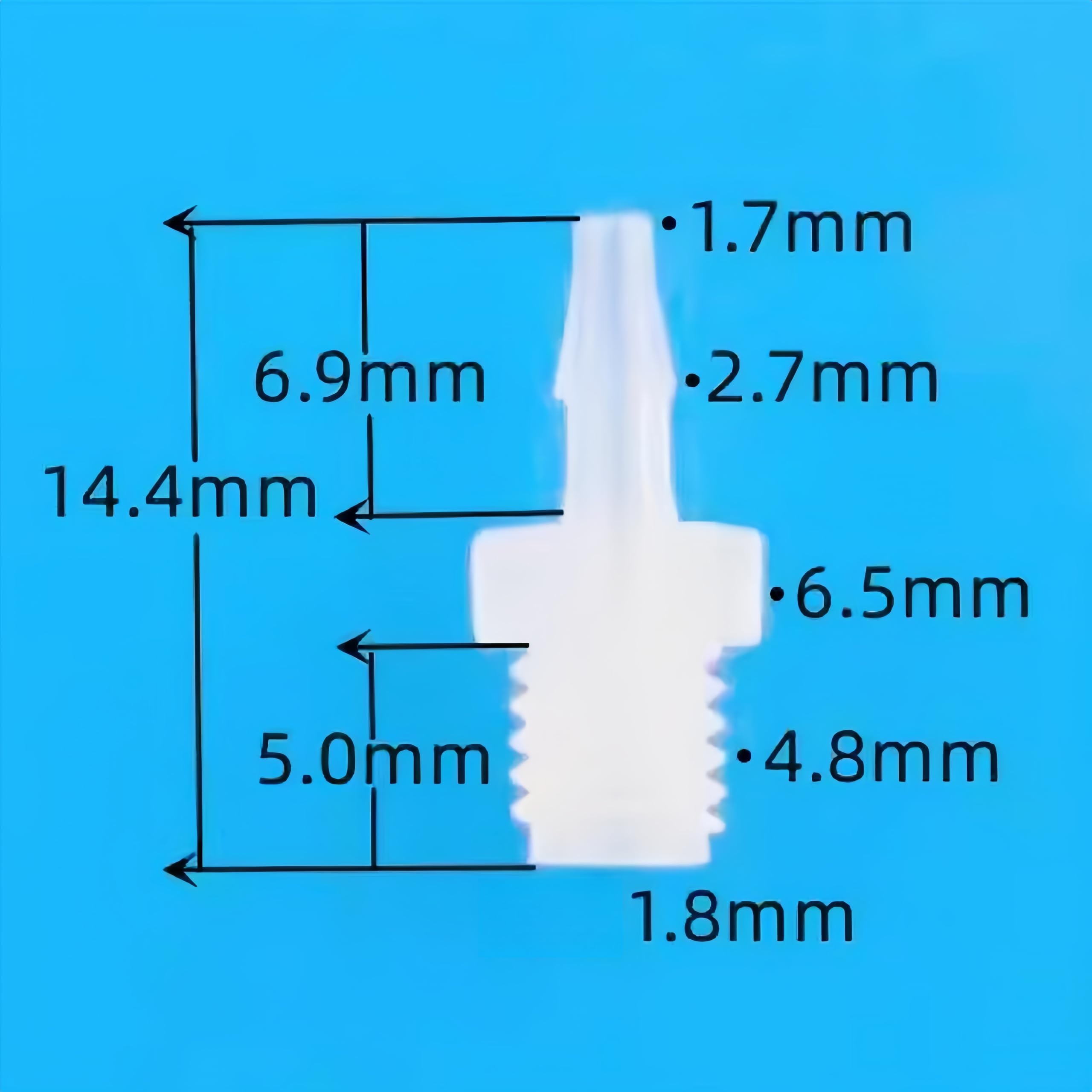 Złączki do węży PP 10-32UNF Adapter z gwintem zewnętrznym 100 szt. do laboratoryjnych maszyn spożywczych(1.6mm 1/16inch)