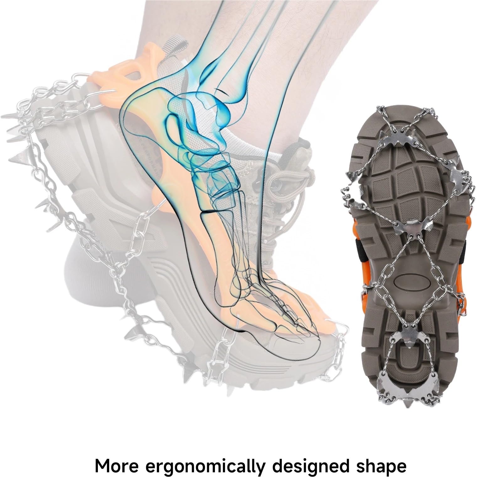 Crampons Ramponi antiscivolo invernali, ramponi da ghiaccio unisex, copriscarpe neve, accessori for arrampicata all'aperto