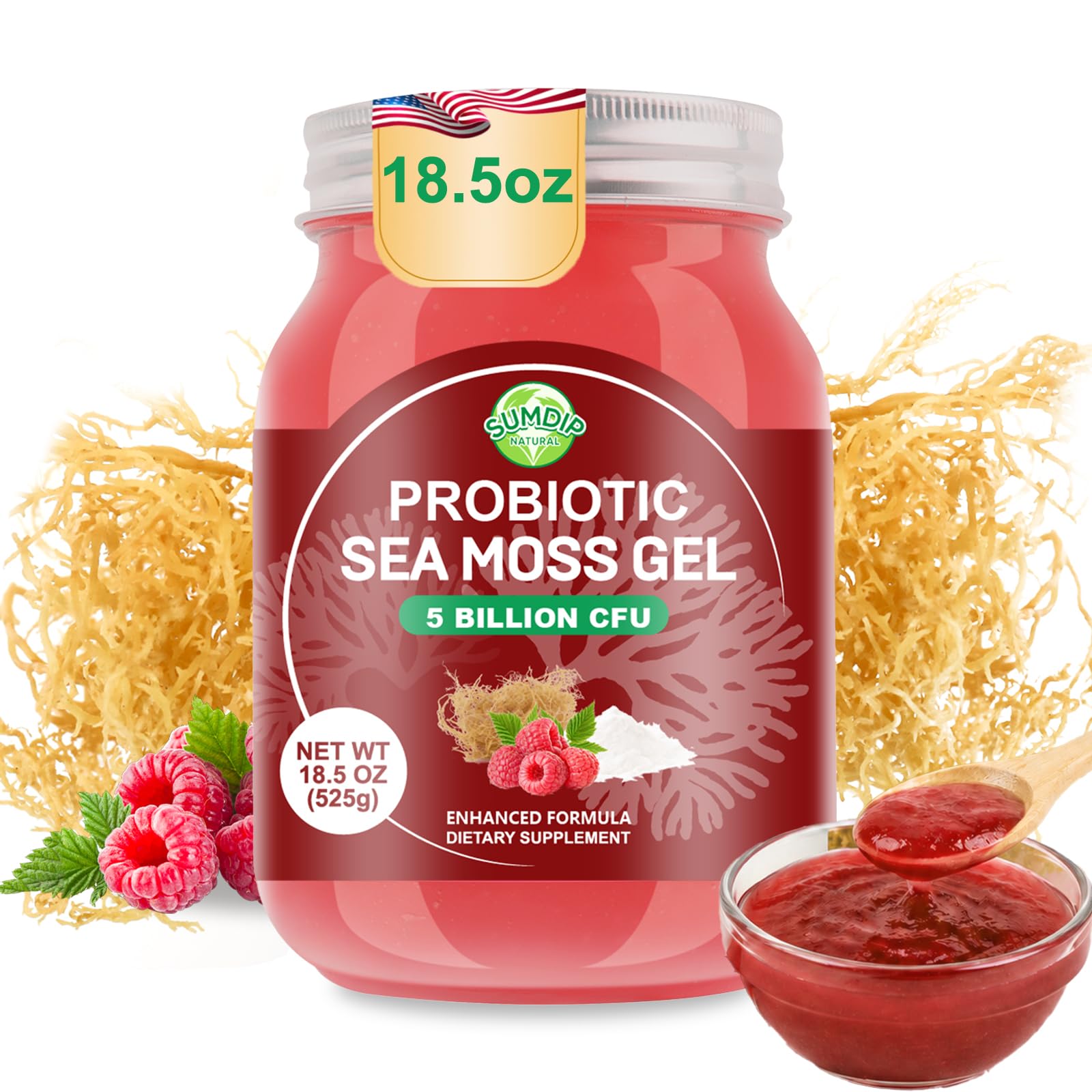SumDIP Gel de musgo marinho com probióticos 5 bilhões de UFC, 547 mL