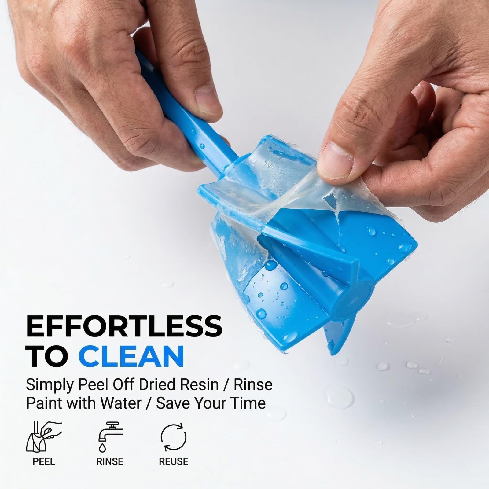 QLK 4 Piezas Mezcladores de Silicona, Paletas de Mezcla para Resina Epoxi para Taladro 1/4, Mezclador de Pintura para Pigmentos y Resina Epoxi, Accesorio Fácil de Limpiar