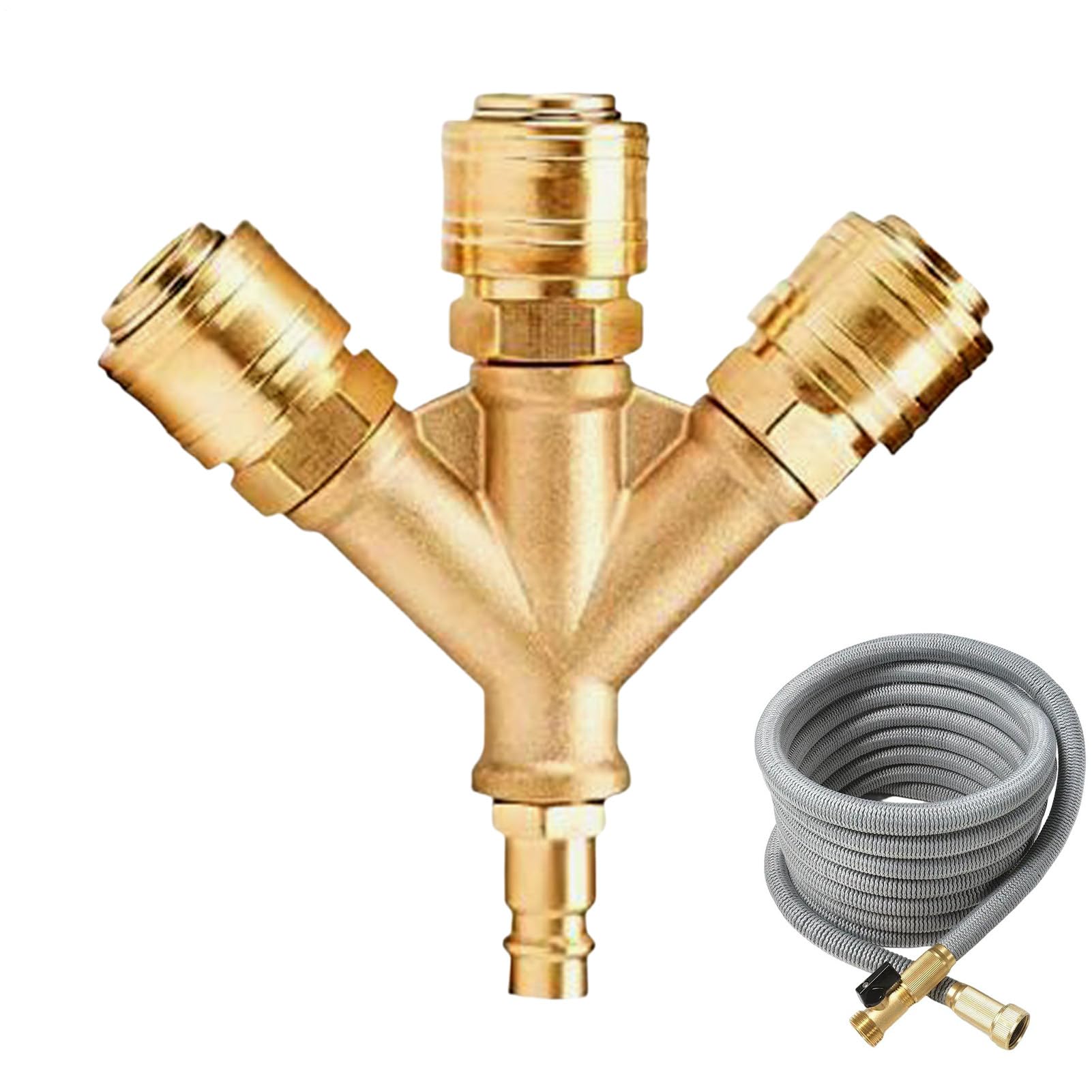 Distribuidor De Aire Comprimido Triple, Conectores Para Aire Comprimido, Acoplamientos Industriales Compactos Antifugas Para Herramientas Neumáticas