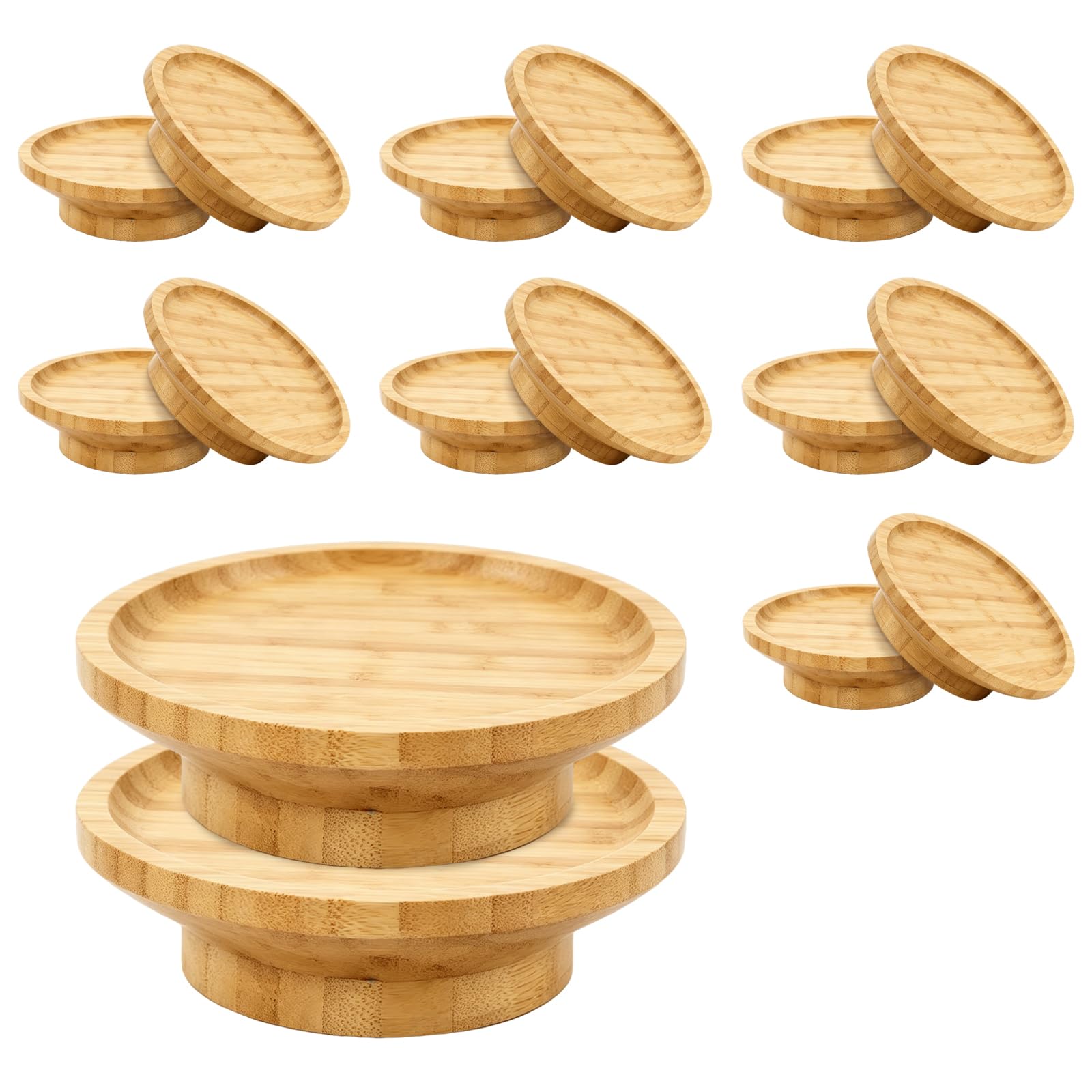 16PCS Bamboo Wine Glass Toppers, Wooden Charcuterie Cup Lid Covers for Party, Bar, Restaurant & Home