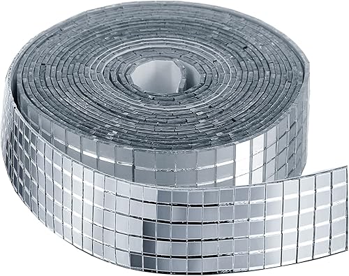Miniatura 8 de SATINIOR 3000 piezas de azulejos de espejo de bola de discoteca autoadhesivos para manualidades, adhesivos pequeños de bola de discoteca de 5 x 5