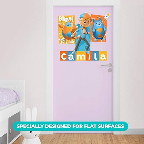 Miniatura 3 de EGD Nombre personalizado Blippi & TABBS Decoración de pared para niños, nombre personalizado para la decoración de la habitación de tu bebé,