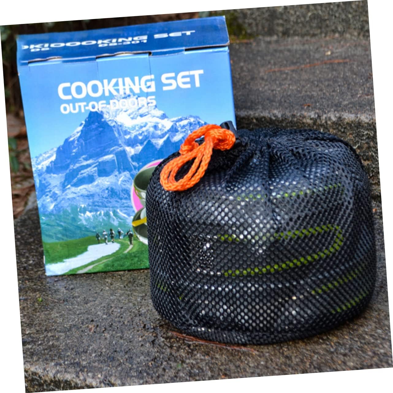 Camping Cookware Portable Non-Stick Pot Set Outdoor Cooking Accessories for BBQ Hiking Picnic