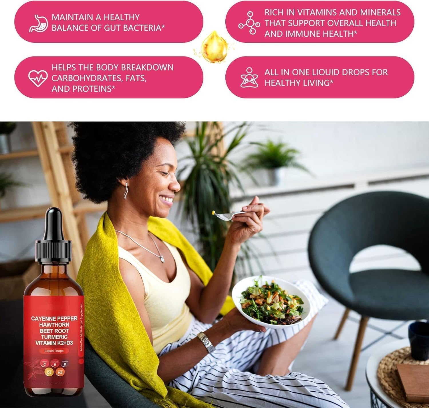 Cayenne-Pfeffer-Tropfen, geeignet für Männer und Frauen, für die Gesundheit und Vitalität des Immunsystems