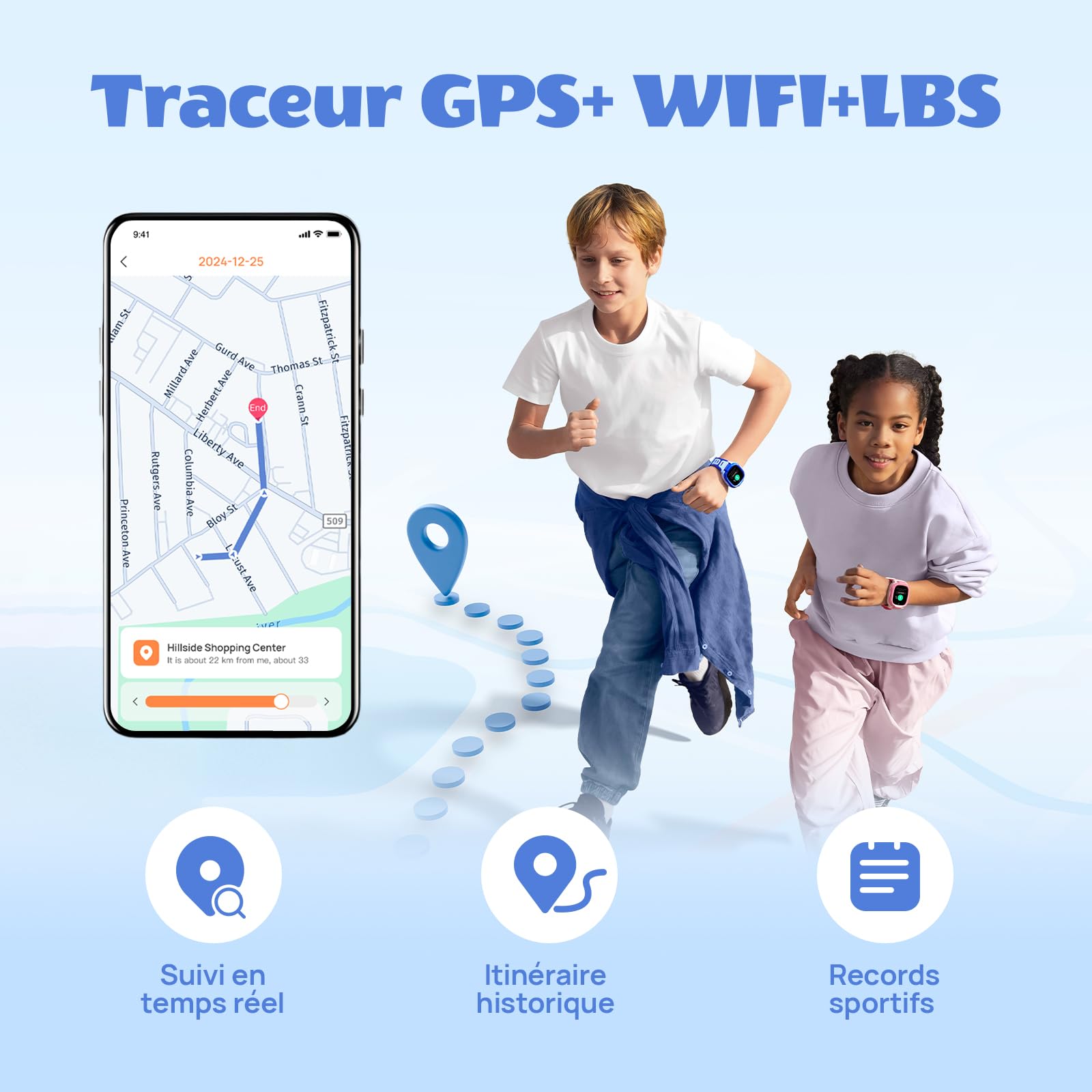 Mibro Kids Watch Phone P6 Montre Connectée Enfant 4G Caméra 2MP, Localisation GPS 7-en-1, Alerte SOS, Autonomie 5 Jours Usage Quotidien, Étanche 2ATM - Idéal Sécurité et Communication (Gris)
