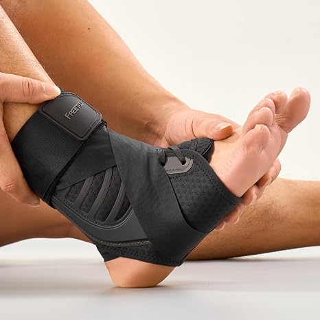 FREETOO Light-Fit Ankle Brace for Women Men, Lace Up Ankle Support With Side Stabilizers, Breathable Cool Ankle Stabilizer for Running, Basketball, Volleyball, Sports