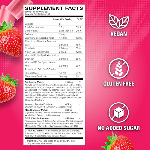 Miniatura 2 de EHPlabs OxyShred - Suplemento termogénico para triturar clínicamente probado promueve la trituración refuerzo de energía preentrenamiento refuerzo