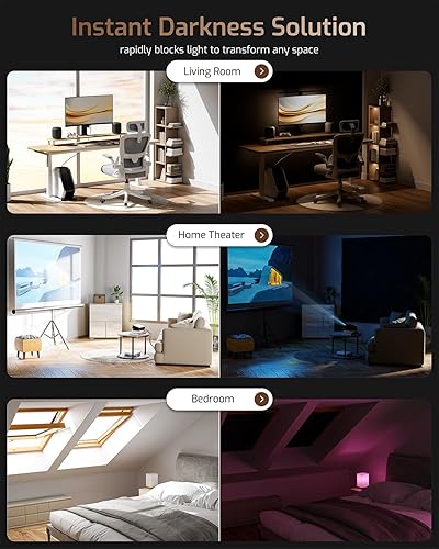 Miniatura 6 de Cortinas opacas portátiles de 42 x 60 pulgadas para dormitorio, cubierta de ventana 100% opaca (se adapta a ventanas de 17 a 48 pulgadas de ancho)