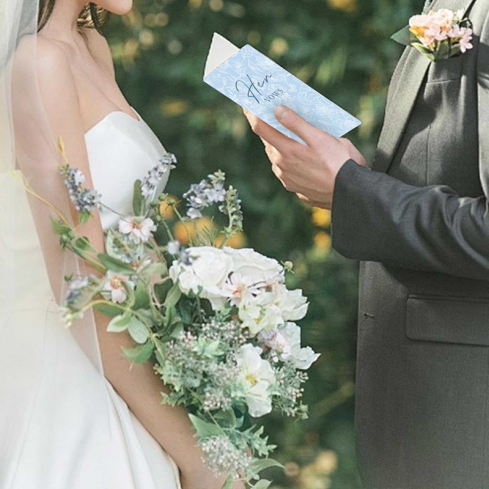 Set Di 2 Libri Dei Voti Per Matrimonio – Formato Tascabile 9,9x14 Cm Con Dettagli In Lamina Oro – Lui & Lei (blu Navy + Bianco) - 2