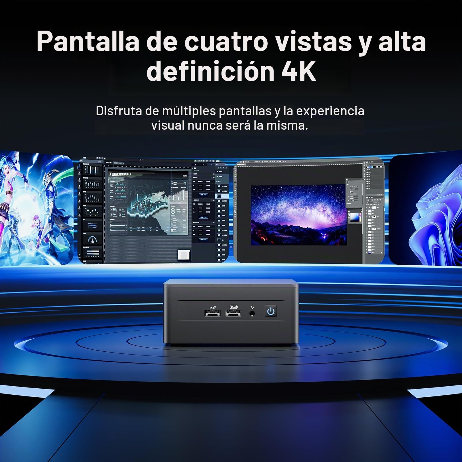 Mini-PC Intel NUC 12 Pro, for ASUS NUC 12 Pro Wall Street Canyon NUC12WSHi5, Core i5-1240P 12.a Gen, 12 MB caché Intel, hasta 4,4 GHz Turbo, gráficos Iris Xe 28 W, 16 GB RAM, 256 GB SSD, Win 11 Pro