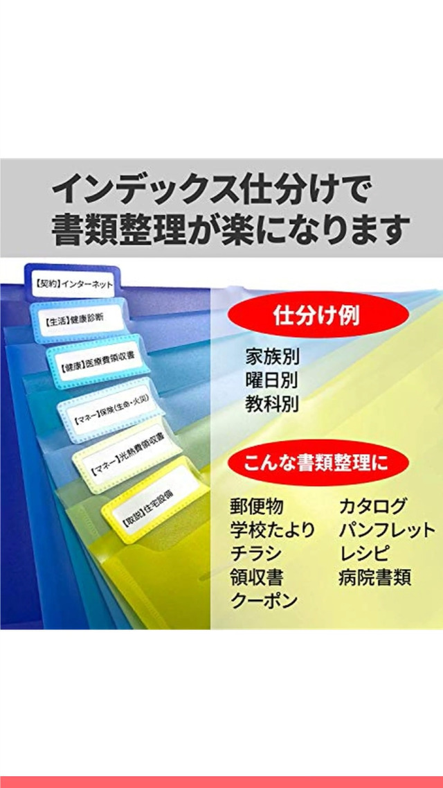 Amazon | Esselte エセルテ ソーテッド6段 3WAYファイル A4 6ポケット