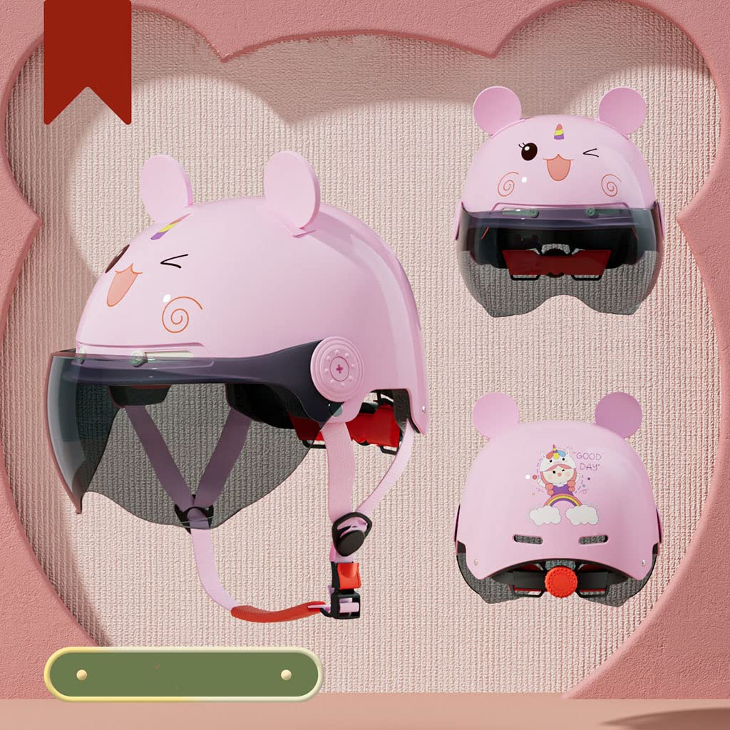 Street Boys and Girls Cycling Motorcycle Retro Helmet Ultralight Adjustable 3/4 Style Cute Printing Helmet,45-65CM,for Outdoor Vespa Scooter Cruiser Chopper Skateboard DOT Approved Helmet-B