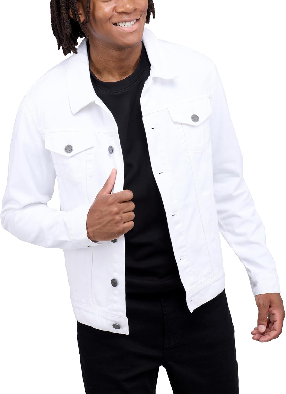 X RAY Mens Denim Jacket, Washed Ripped Distressed Flex Stretch Casual Trucker Biker Jeans Jacket for Men - Image 5