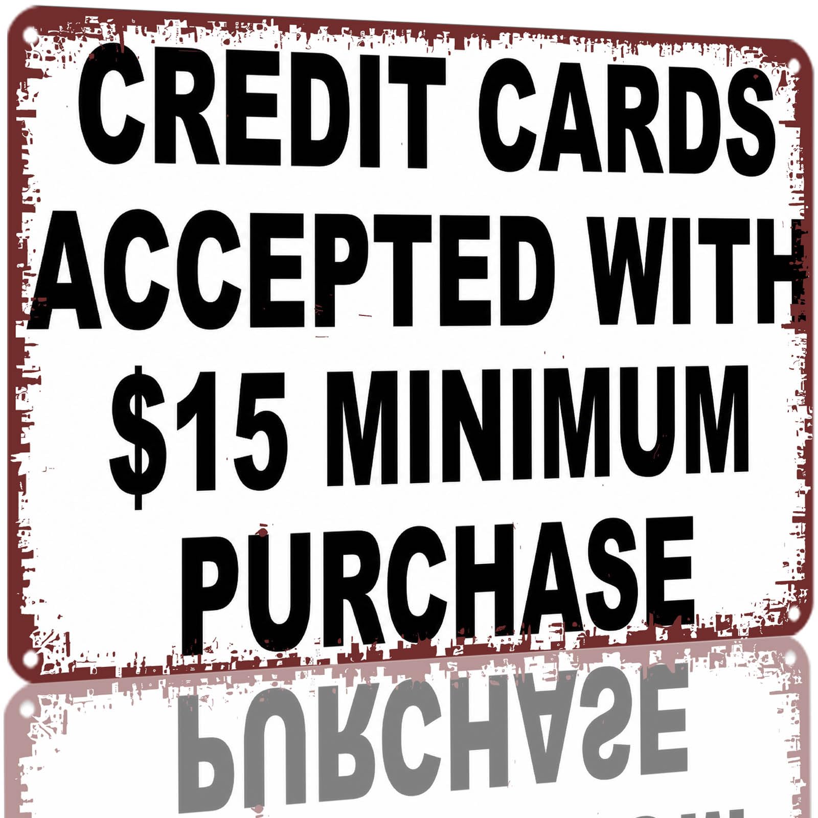 Kwqdozf As Pic Vintage 8X12 Inch Aluminum Metal Sign Credit Cards Accepted With 15 Dollara
