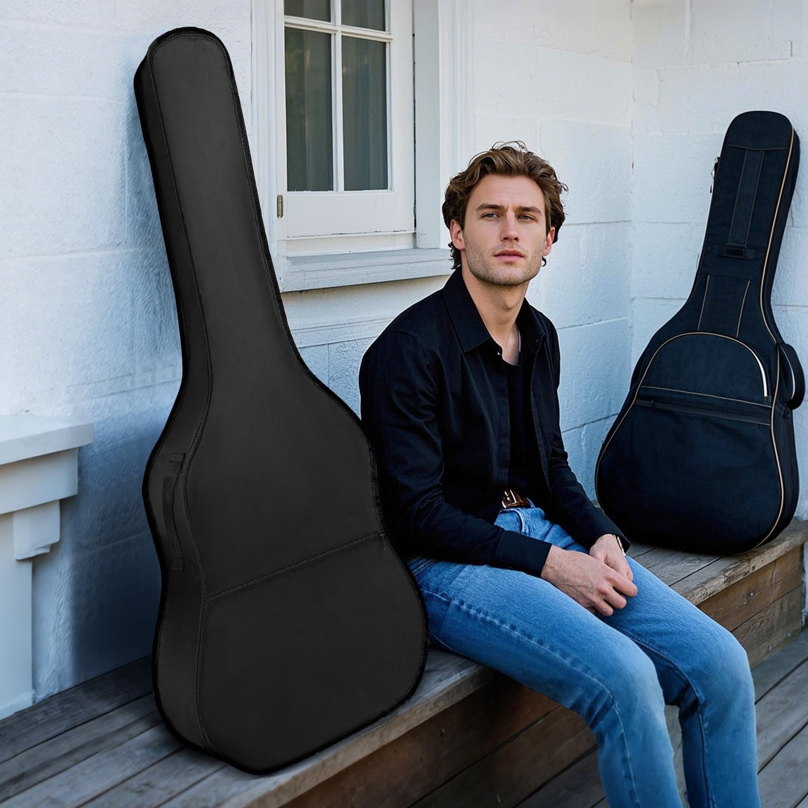 BESPORTBLE Estuche de Guitarra de 40/41 Pulgadas de Tela Oxford 420d, Bolsa Portátil para Guitarra Acústica y Clásica Correa Ajustable, Funda de Viaje Resistente para Instrumentos Musicales