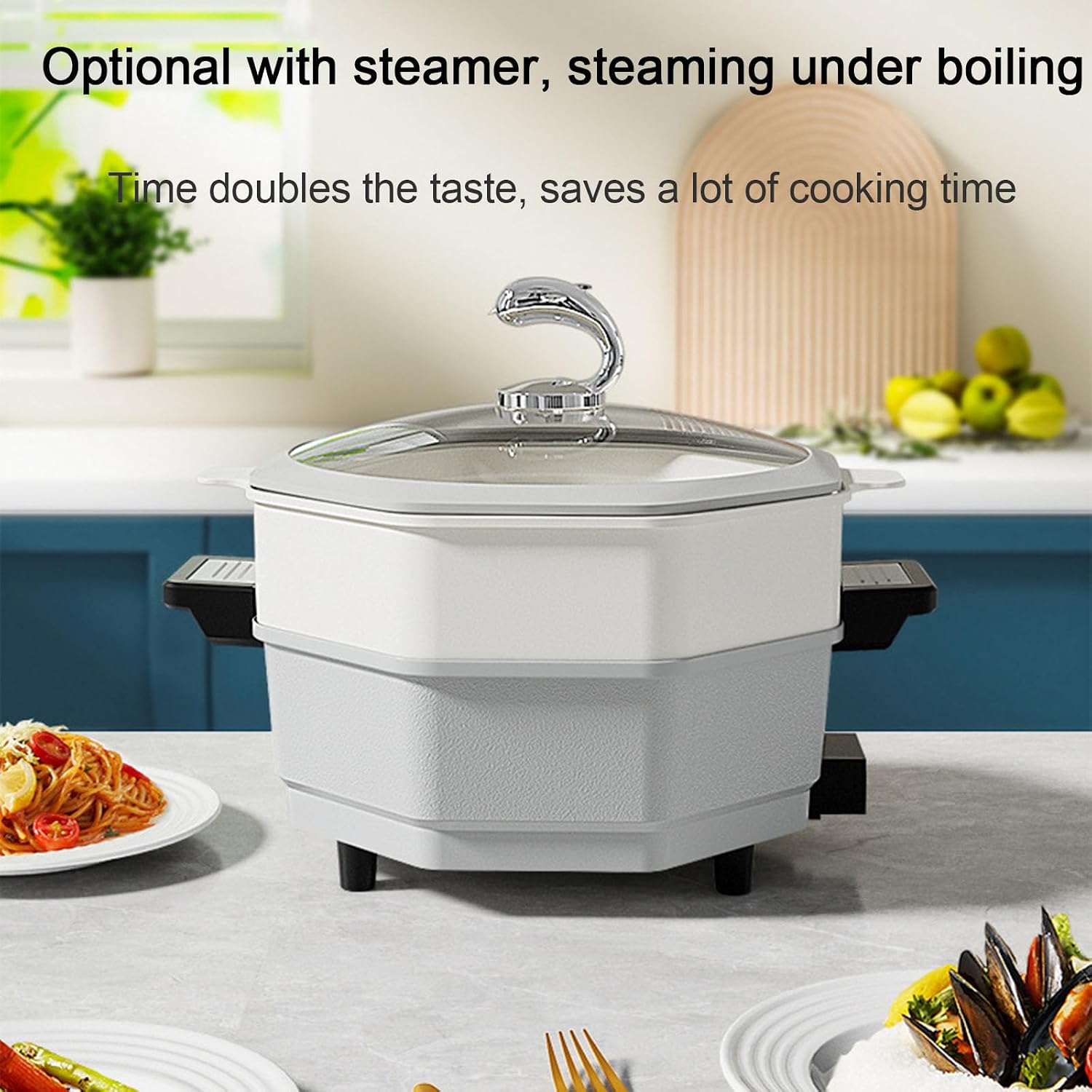 Octagonal Electric Hot Pot, 7L Large Capacity, 1500W High Power, Rapid Heating, Time-Saving Cooking, Suitable for Boiling, Frying, Steaming, Stewing
