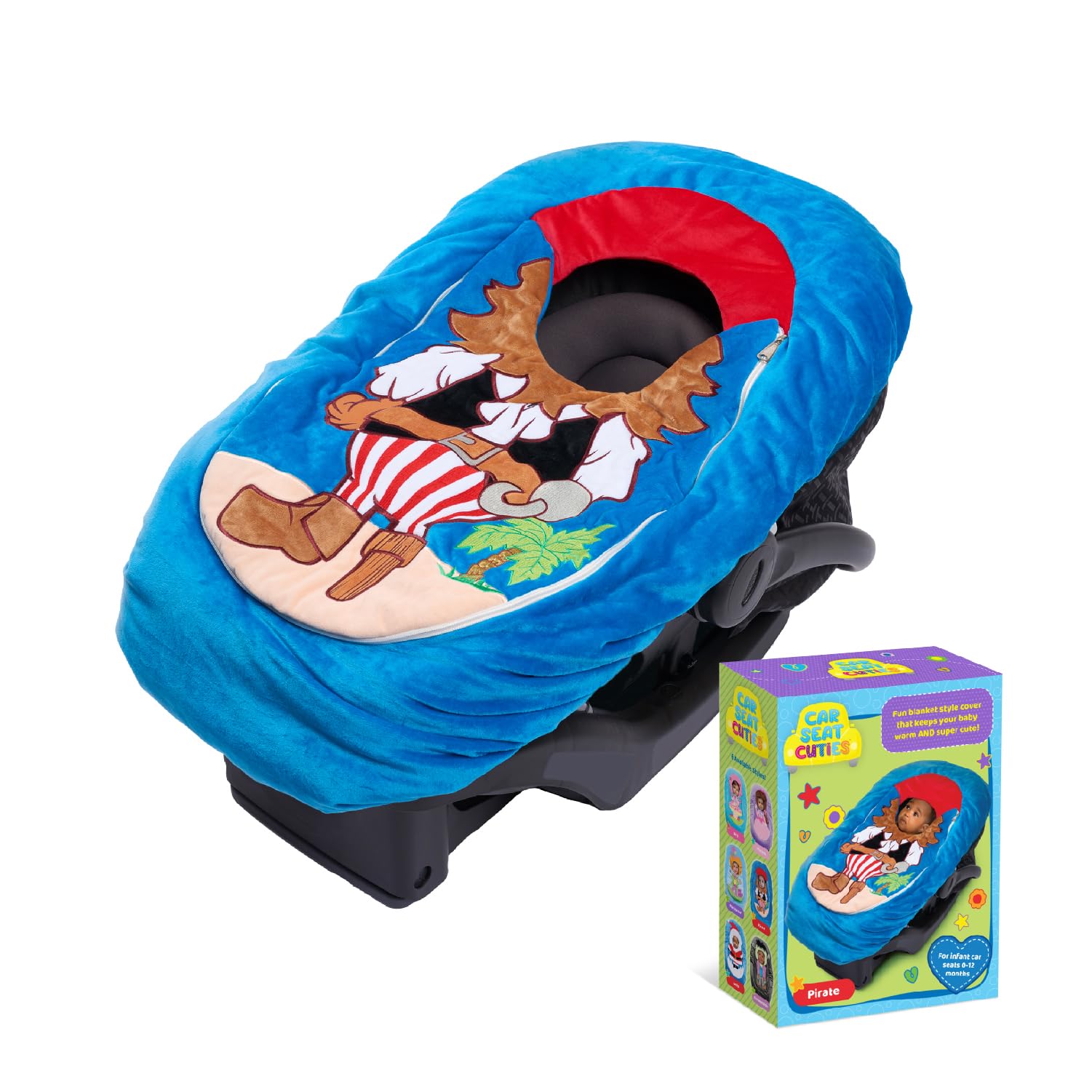 Coprisedile per auto Cuties, copertura per seggiolino auto per neonati e ragazze, regalo per baby shower, morbida coperta per seggiolino auto, costume di Halloween per neonati (pirata)