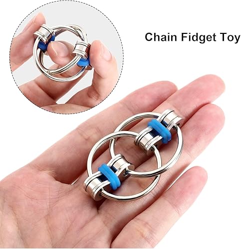Miniatura 4 de 12 piezas de juguete para ansiedad con cadena para aliviar la presión, ideal para TDAH y TDA, alivio de la ansiedad, juguetes de cadena de bicicleta