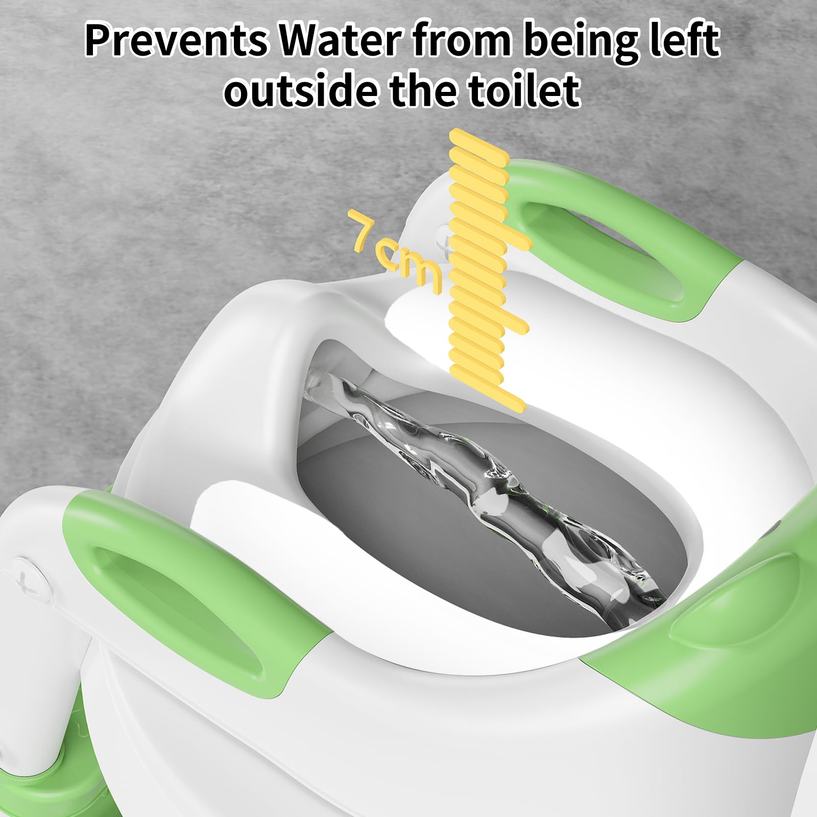 Sedile WC per bambini con scale, accessorio per WC aggiornato, per bambini e bambine, 2 in 1, con scale, regolabile in altezza, comodi sedili per WC sicuri, poggiapiedi per bambini (Verde)