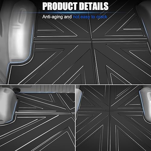 Miniatura 5 de OUSUWO Tapete de cama para Ford Ranger 2019-2023, tapetes de revestimiento de caja de camioneta TPE de 5 pies, alfombrillas antideslizantes para