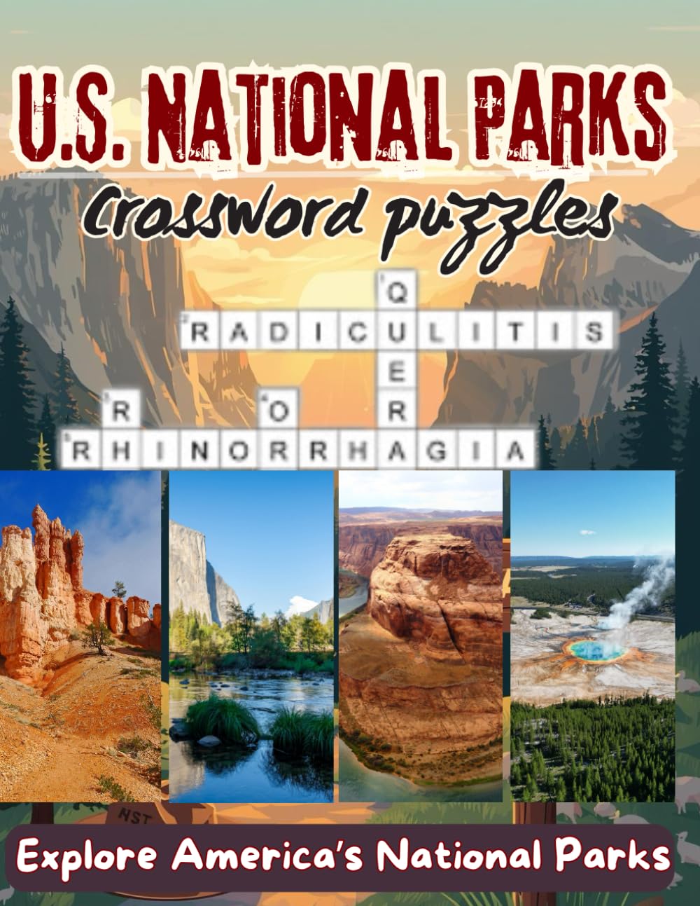 U.S. National Parks Crossword Puzzle Book for Adults & Seniors: 50 Large Print Crossword Puzzles Inspired by America’s National Parks | Relaxing Brain Games with Answer Key